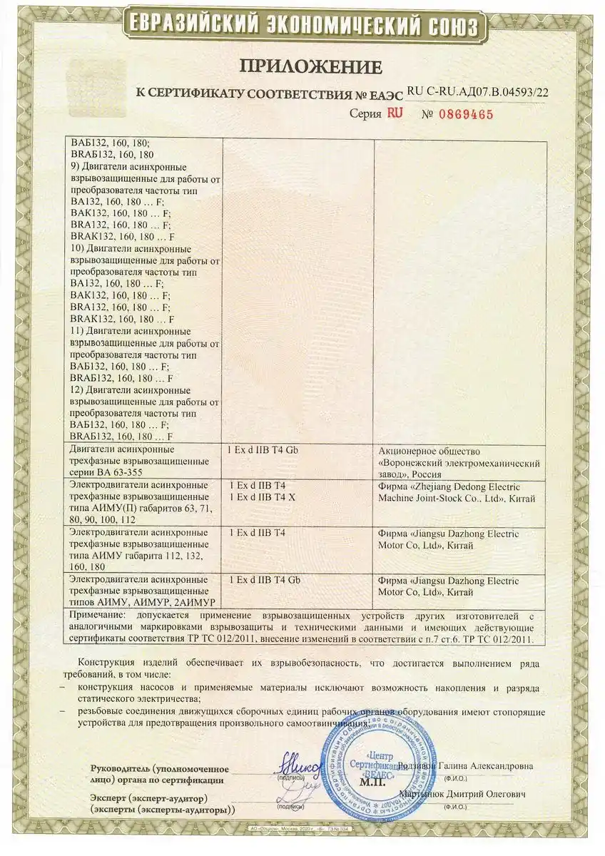 Сертификат соответствия ЕАЭС 